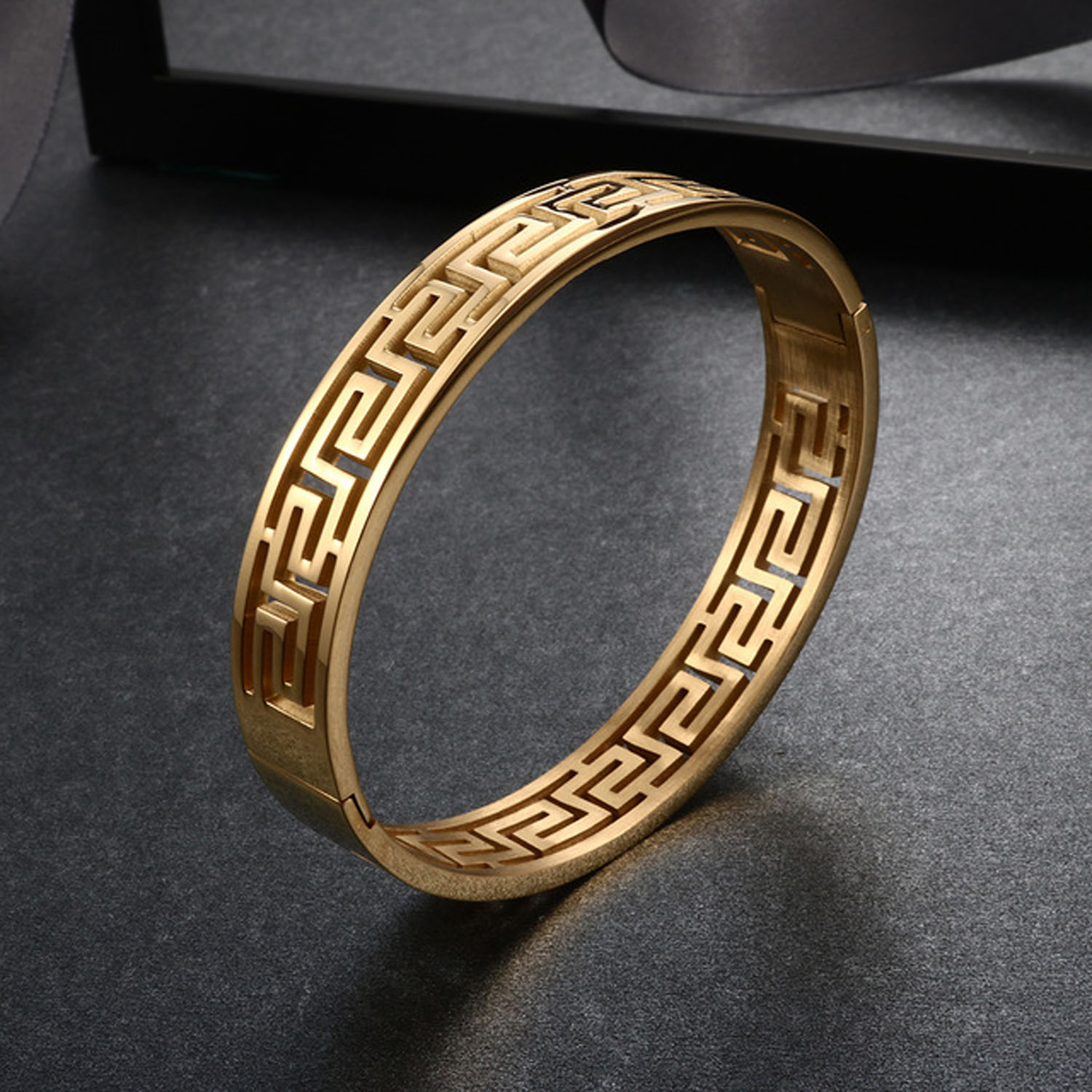 Gold Ancient Greek Key Meander Ring • Adjustable Greek Pattern Ring –  Passion Jewelz Studio