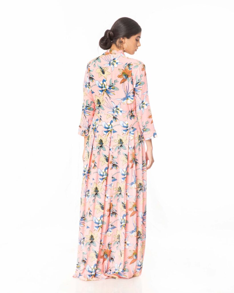 Pinned Floral long gown - Emaan Qirat